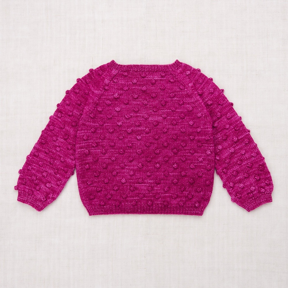 EUC Misha & Puff Fuchsia Wool Popcorn Pullover Sweater PCP Size 4-5